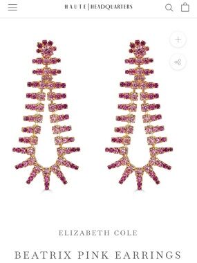 Elizabeth Cole Beatrix Pink Crystal Drop Earrings